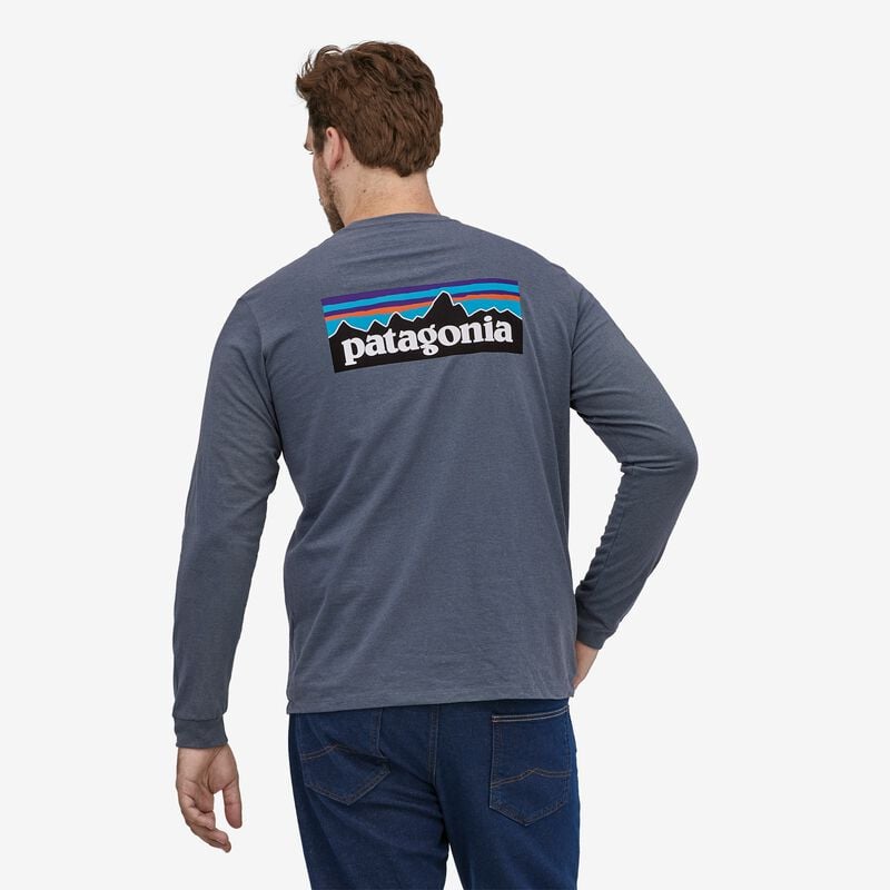Patagonia Men's Long-Sleeved P-6 Logo Responsibili-Tee® - Cloudberry Orange