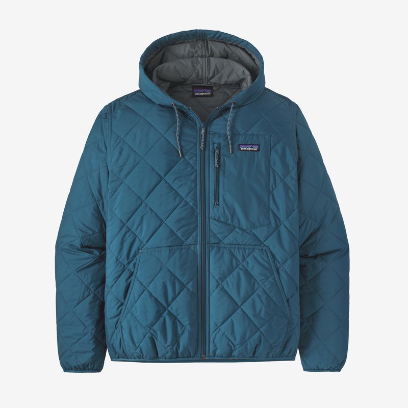 Patagonia Men's Diamond Quilted Bomber Hoody - Wavy Blue