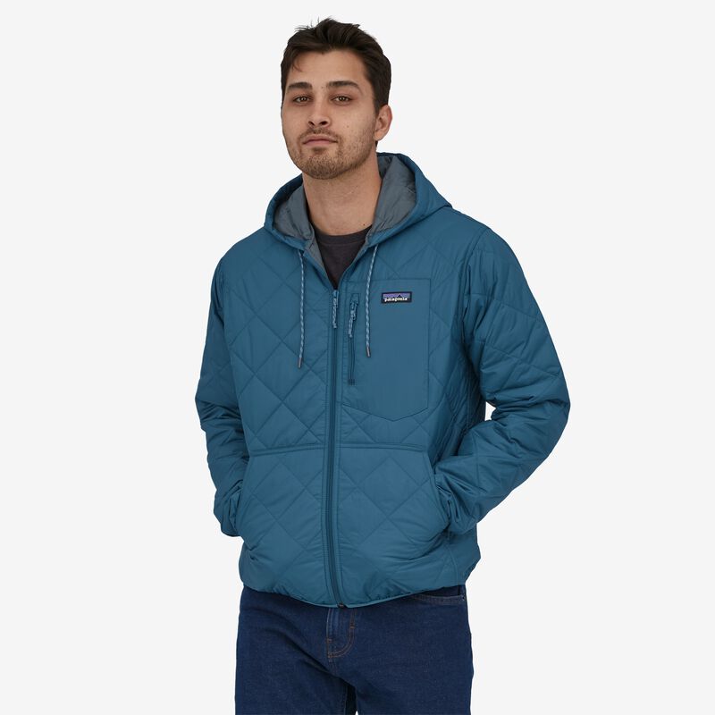 Patagonia Men's Diamond Quilted Bomber Hoody - Wavy Blue