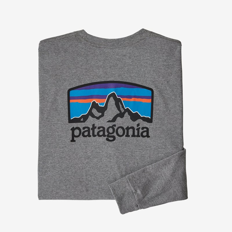 Patagonia Men's Long-Sleeved Fitz Roy Horizons Responsibili-Tee® - Gravel Heather