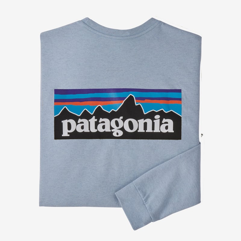 Patagonia Men's Long-Sleeved P-6 Logo Responsibili-Tee® - Steam Blue