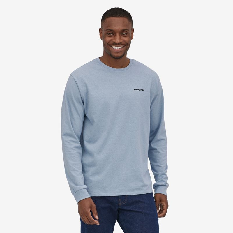 Patagonia Men's Long-Sleeved P-6 Logo Responsibili-Tee® - Steam Blue