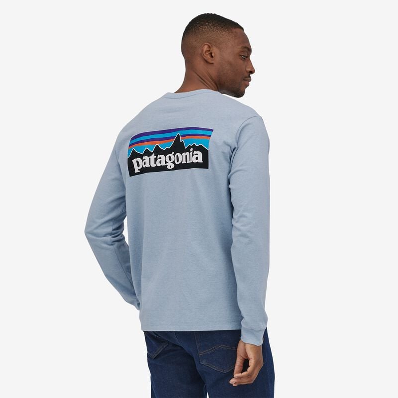 Patagonia Men's Long-Sleeved P-6 Logo Responsibili-Tee® - Steam Blue