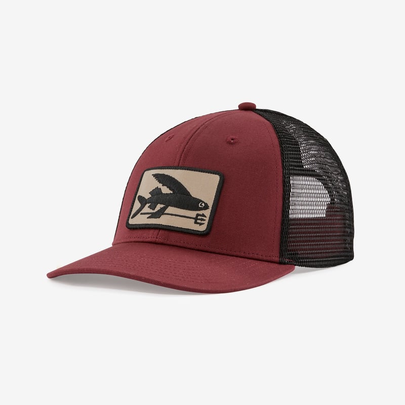 Patagonia Flying Fish LoPro Trucker Hat - Flying Fish Fork: Sequoia Red
