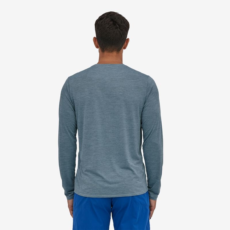 Patagonia Men's Long-Sleeved Capilene® Cool Daily Graphic Shirt - Line Logo Ridge Stripe: Light Plume Grey X-Dye