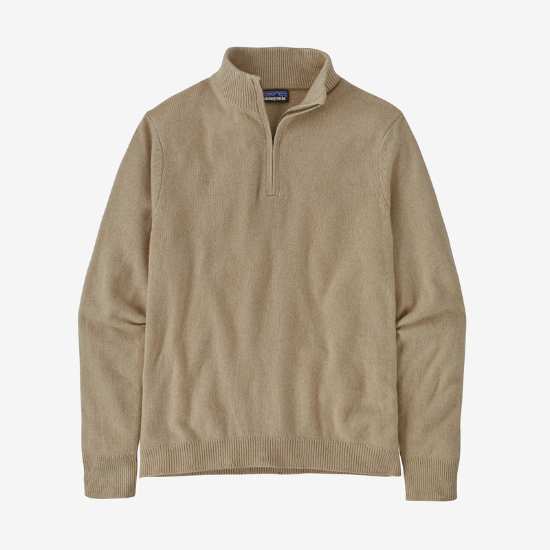 Patagonia Men's Recycled Cashmere 1/4-Zip Sweater - Dark Natural