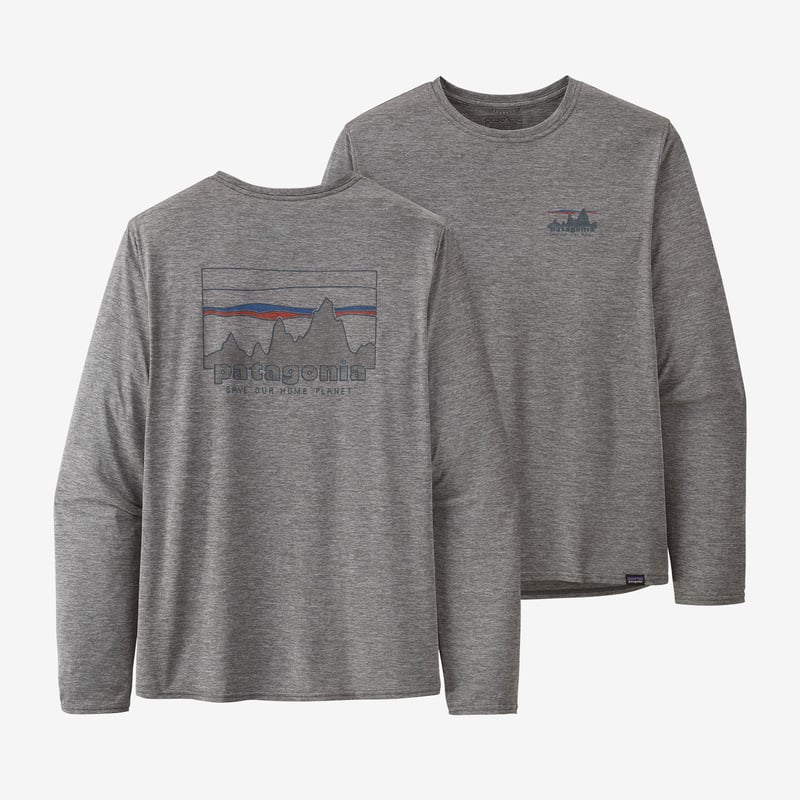 Patagonia Men's Long-Sleeved Capilene® Cool Daily Graphic Shirt - 73 Skyline: Feather Grey