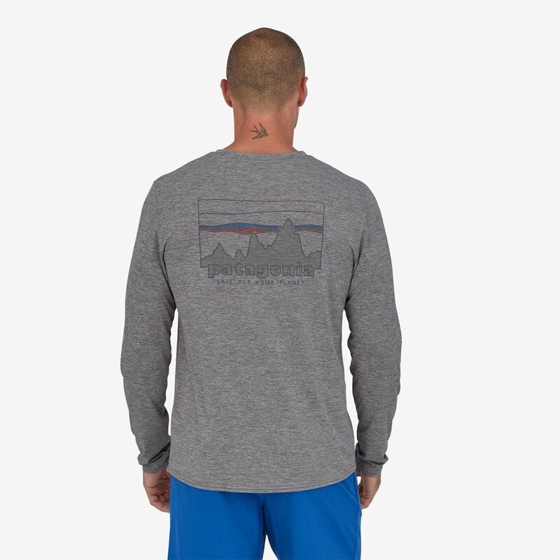 Patagonia Men's Long-Sleeved Capilene® Cool Daily Graphic Shirt - 73 Skyline: Feather Grey