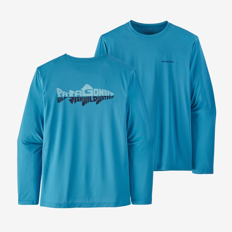 Patagonia Men's Long-Sleeved Capilene® Cool Daily Fish Graphic Shirt - Wild Waterline: Anacapa Blue
