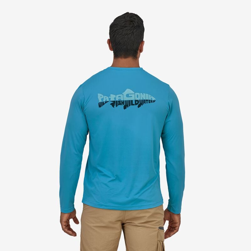 Patagonia Men's Long-Sleeved Capilene® Cool Daily Fish Graphic Shirt - Wild Waterline: Anacapa Blue