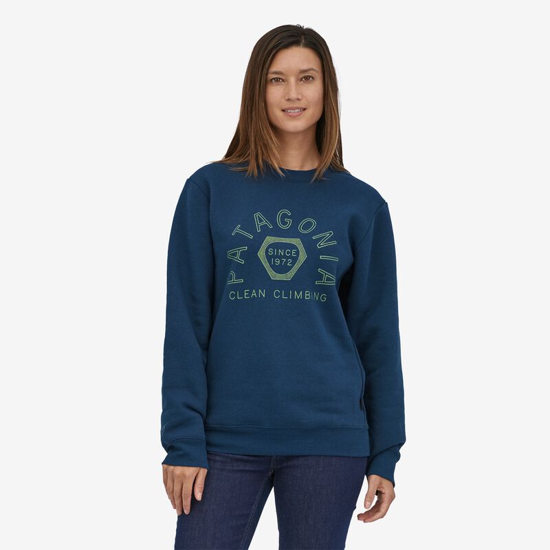 Patagonia Clean Climb Hex Uprisal Crew Sweatshirt - Tidepool Blue