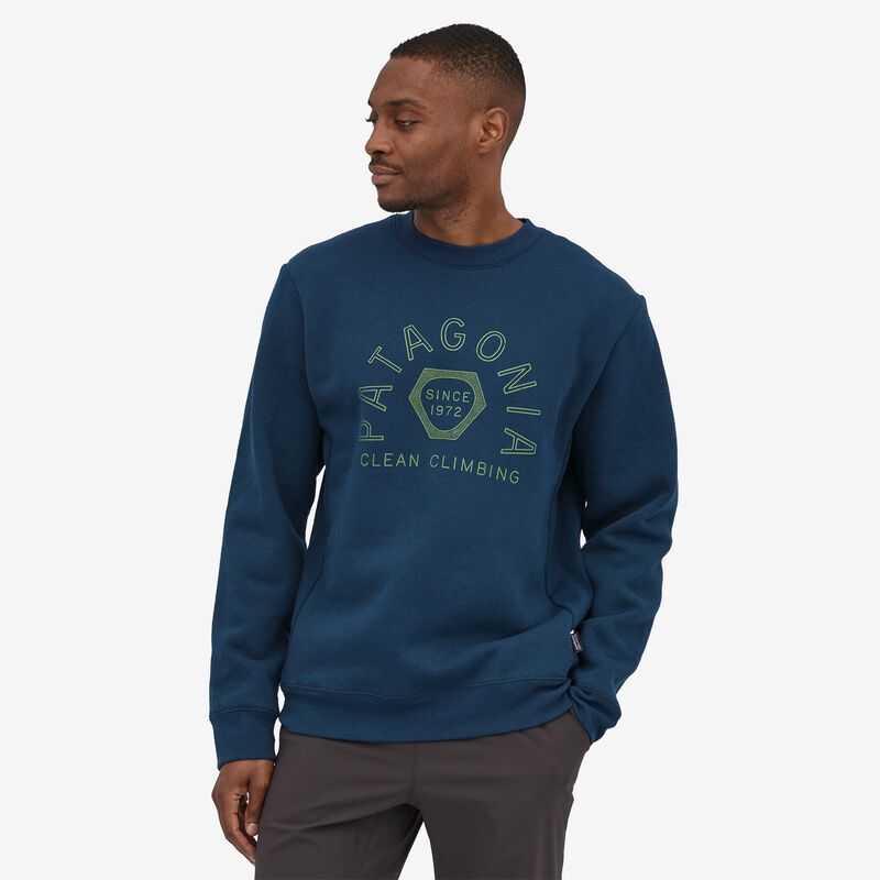 Patagonia Clean Climb Hex Uprisal Crew Sweatshirt - Tidepool Blue