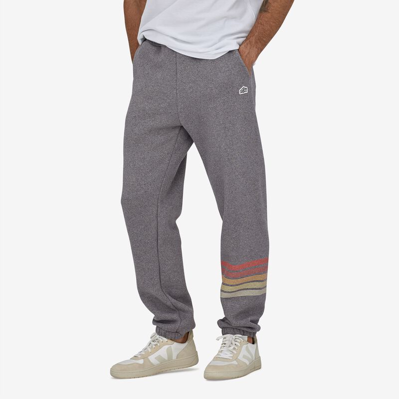 Patagonia Men's Line Logo Ridge Stripe Uprisal Sweatpants - Gravel Heather