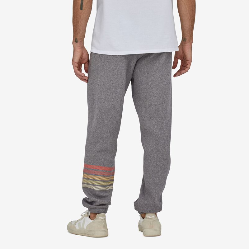 Patagonia Men's Line Logo Ridge Stripe Uprisal Sweatpants - Gravel Heather