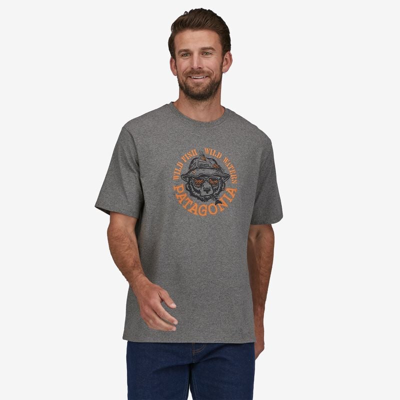 Patagonia Men's Take a Stand Responsibili-Tee® - Wild Grizz: Gravel Heather