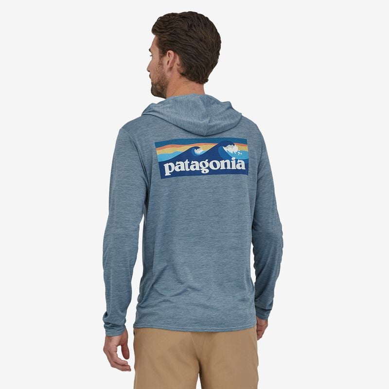Patagonia Men's Capilene® Cool Daily Graphic Hoody - Clean Climb Type: Wavy Blue X-Dye