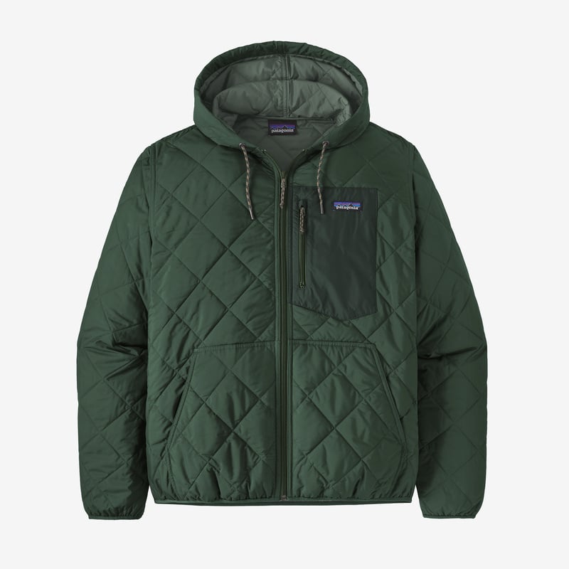 Patagonia Men's Diamond Quilted Bomber Hoody - Pinyon Green