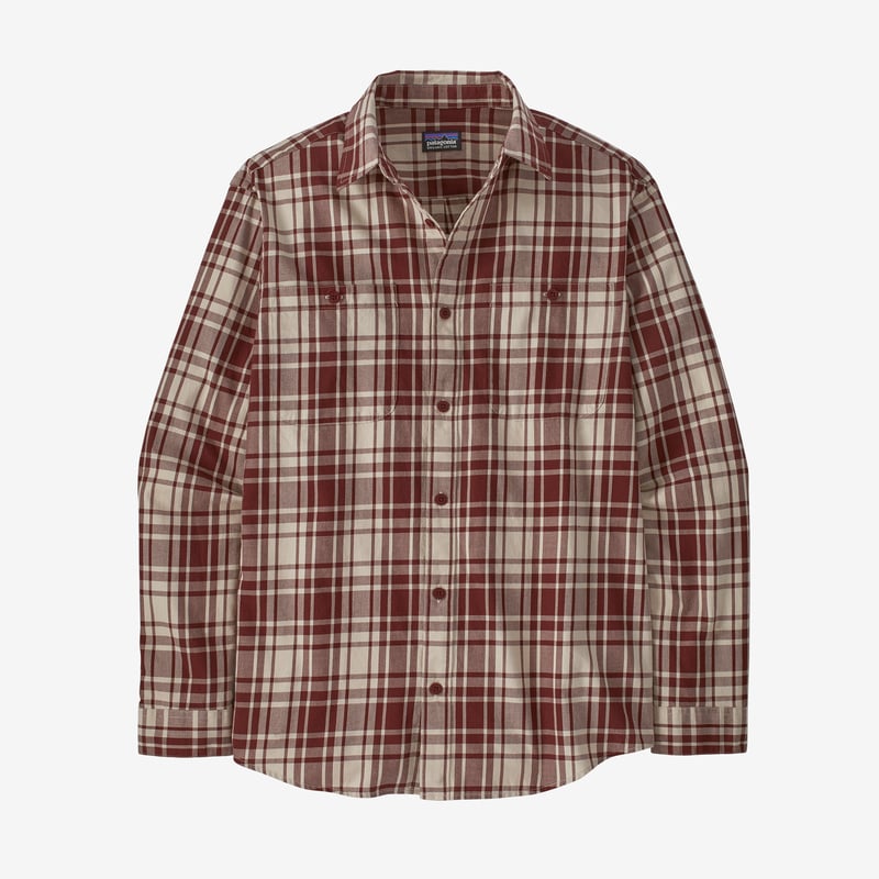 Patagonia Men's Long-Sleeved Pima Cotton Shirt - Monad: Sequoia Red
