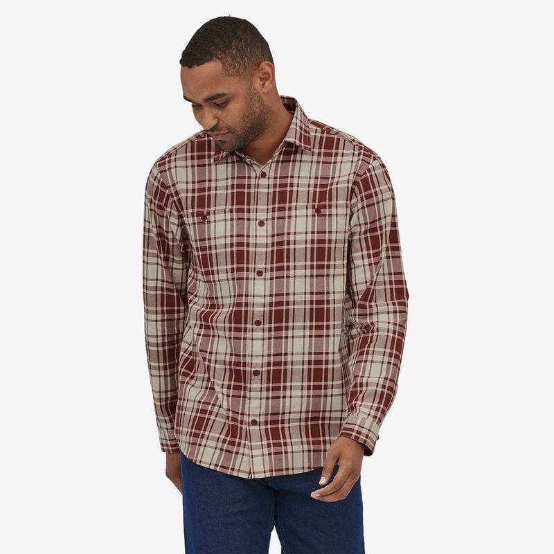 Patagonia Men's Long-Sleeved Pima Cotton Shirt - Monad: Sequoia Red
