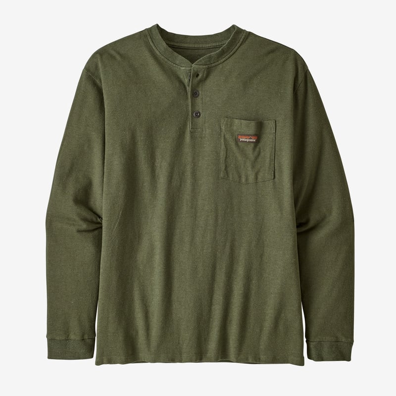 Patagonia Men's Long-Sleeved Work Henley Pocket Tee - Industrial Green