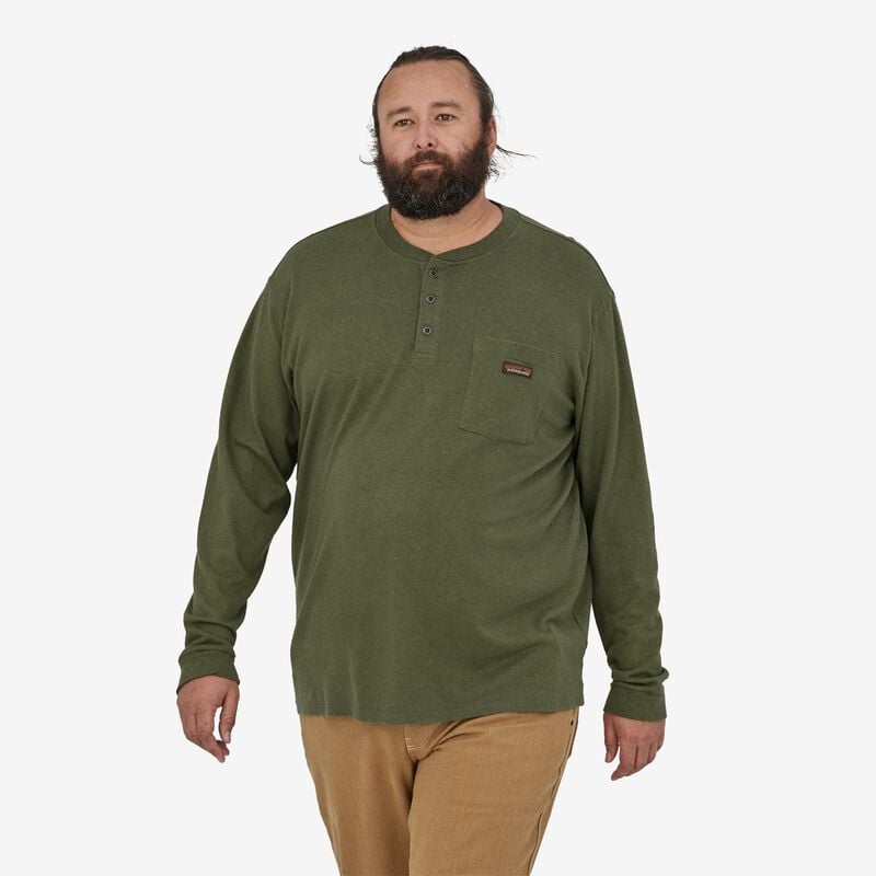 Patagonia Men's Long-Sleeved Work Henley Pocket Tee - Industrial Green