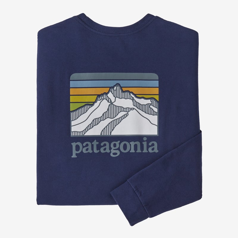 Patagonia Men's Long-Sleeved Line Logo Ridge Responsibili-Tee® - Sound Blue