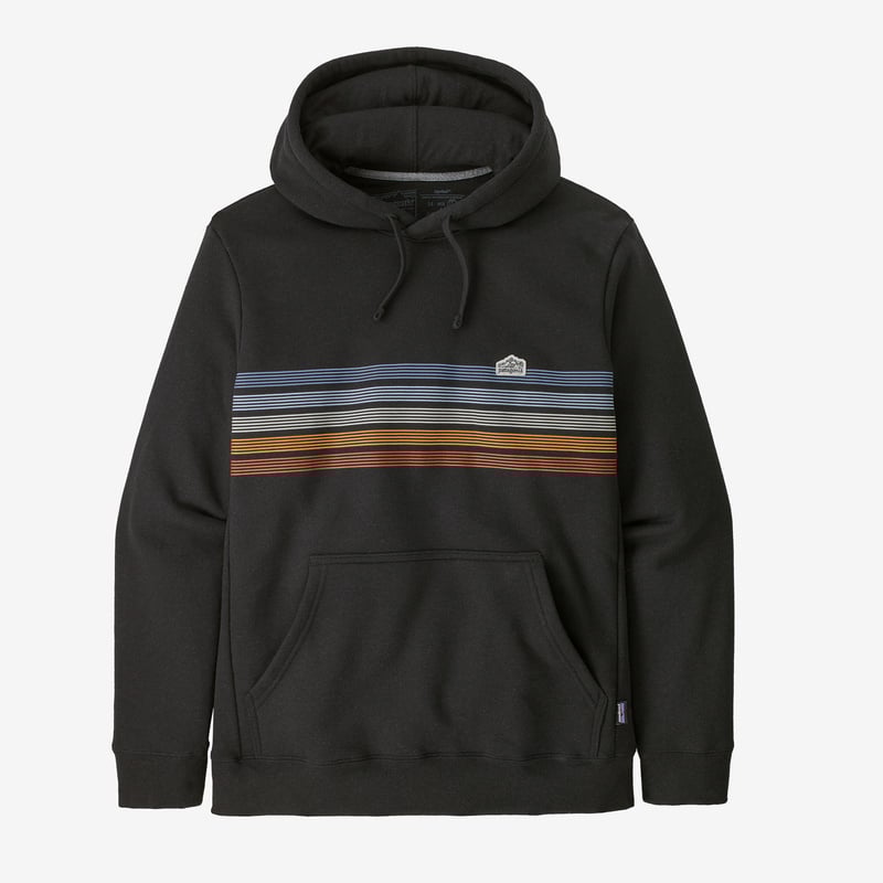 Patagonia Line Logo Ridge Stripe Uprisal Hoody - Ink Black