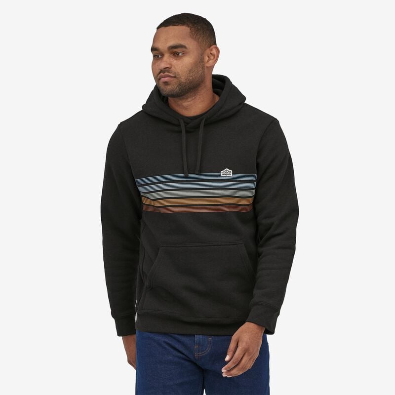 Patagonia Line Logo Ridge Stripe Uprisal Hoody - Ink Black