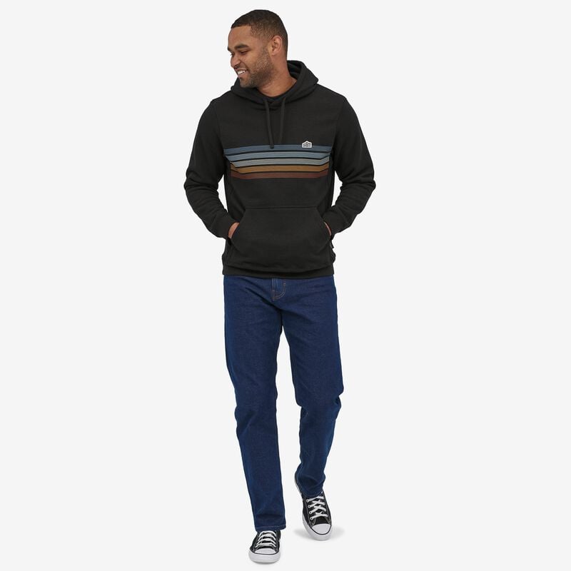 Patagonia Line Logo Ridge Stripe Uprisal Hoody - Ink Black
