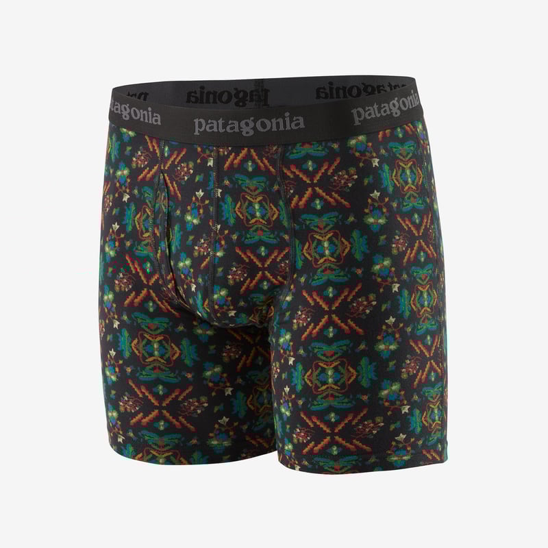 Patagonia Men's Essential Boxer Briefs - 6" - Forest Floor: Ink Black