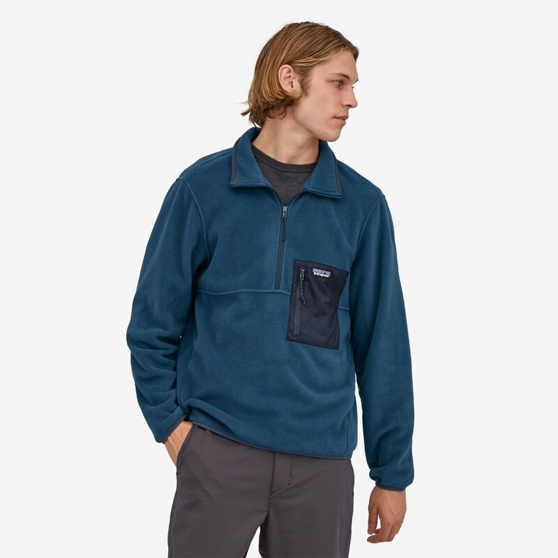 Patagonia Men's Microdini 1/2-Zip Fleece Pullover - Clean Climb Patch: Oar Tan