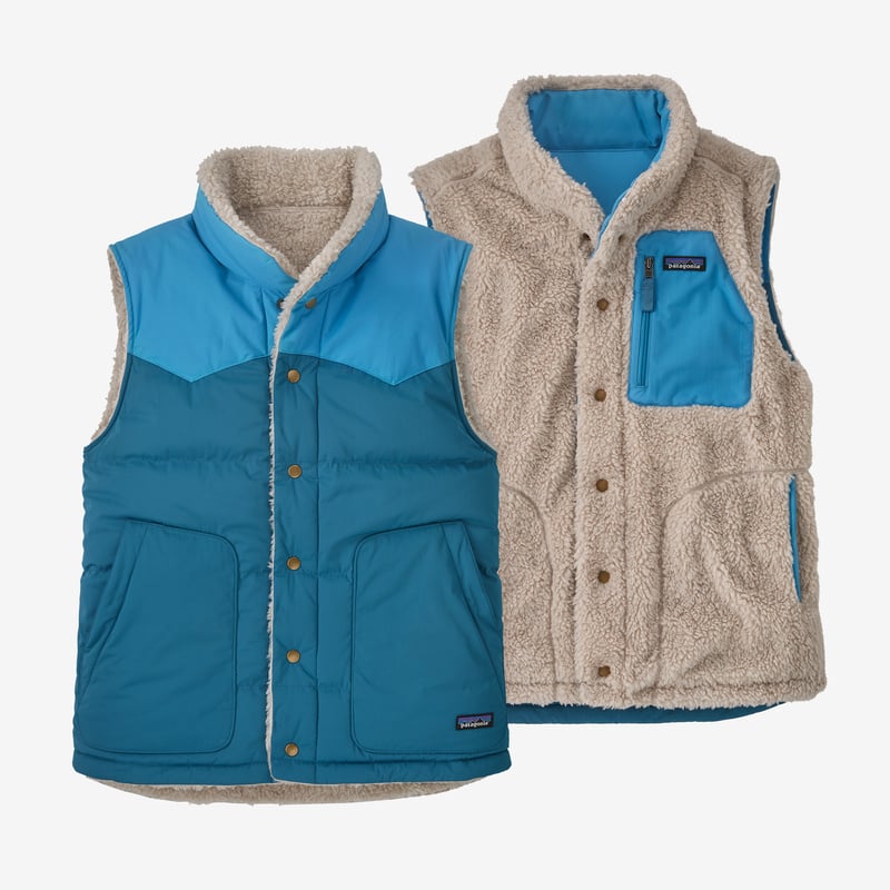 Patagonia Men's Reversible Bivy Down Vest - Wavy Blue