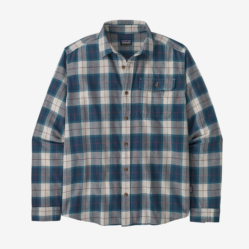 Patagonia Men's Long-Sleeved Cotton in Conversion Fjord Flannel Shirt - Beach Plaid: Tidepool Blue