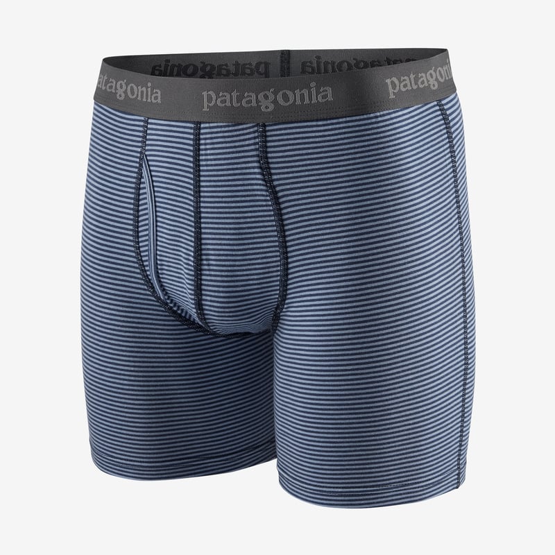 Patagonia Men's Essential Boxer Briefs - 6" - Fathom Stripe: New Navy