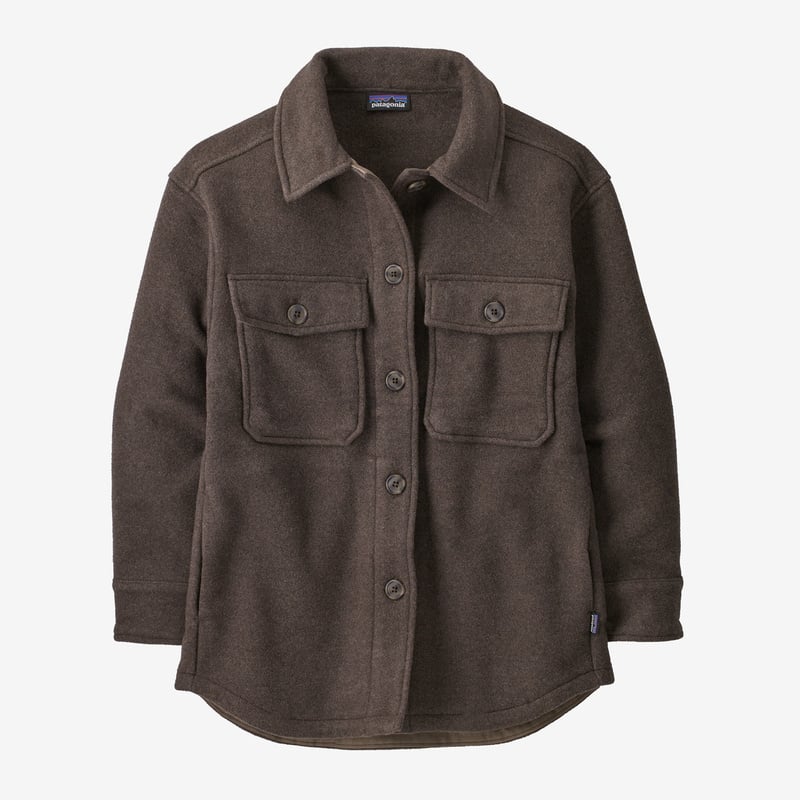 Patagonia Women's Melton Wool Overshirt Jacket - Topsoil Brown
