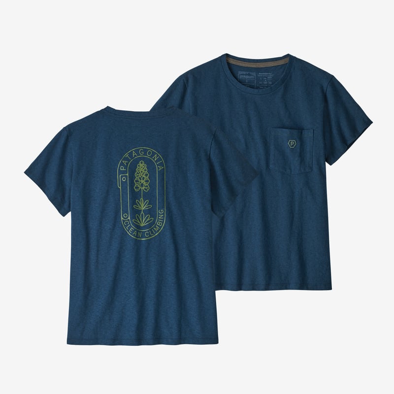Patagonia Women's Clean Climb Bloom Pocket Responsibili-Tee® - Tidepool Blue