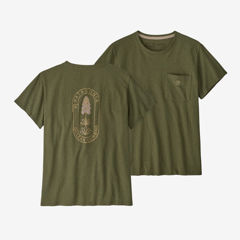 Patagonia Women's Clean Climb Bloom Pocket Responsibili-Tee® - Wyoming Green