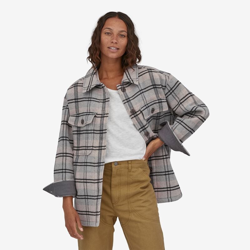 Patagonia Women's Melton Wool Overshirt Jacket - Bristlecone: Wool White