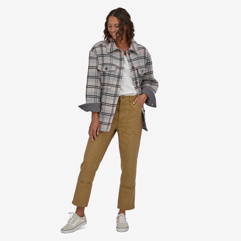 Patagonia Women's Melton Wool Overshirt Jacket - Bristlecone: Wool White