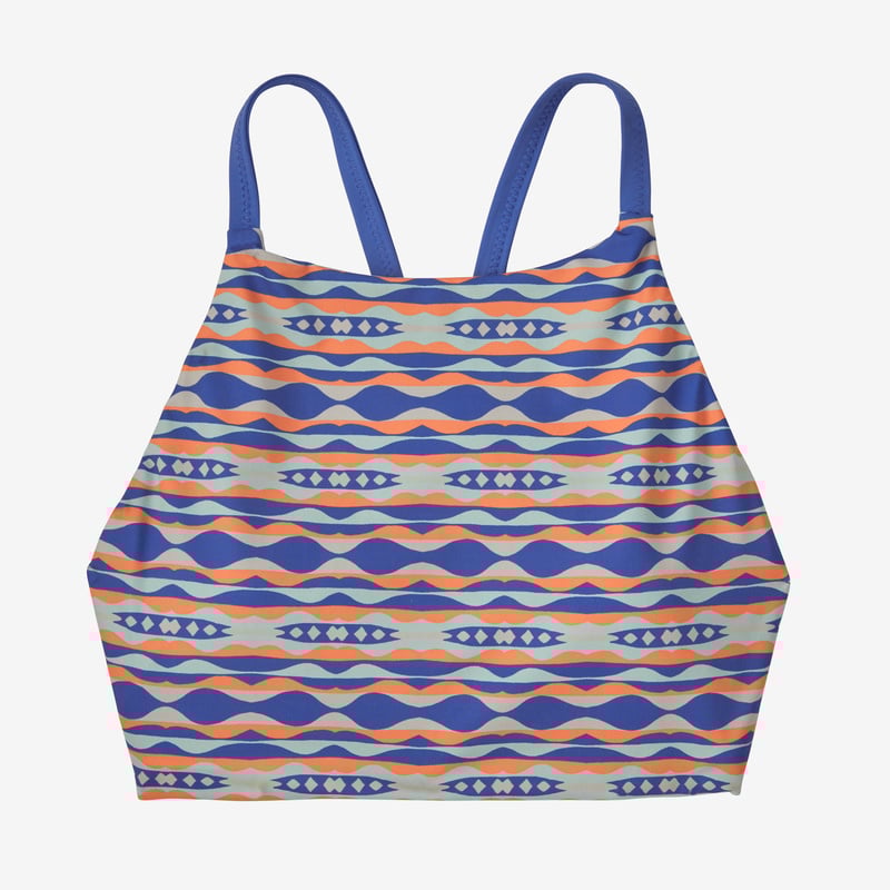 Patagonia Women's Nanogrip Nireta Bikini Top - Coast Highway Small: Float Blue