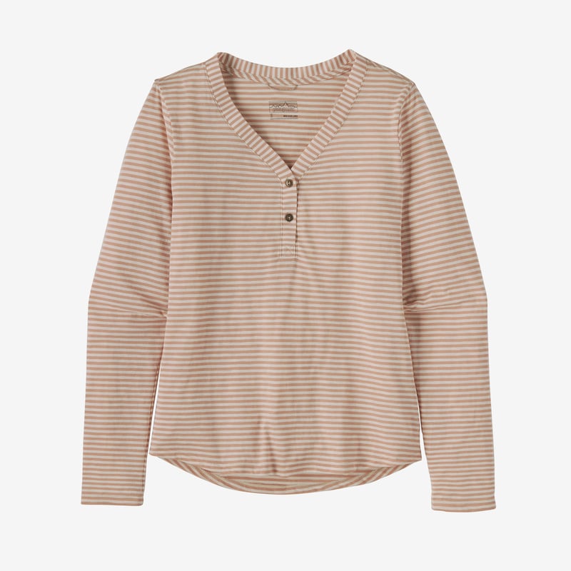 Patagonia Women's Mainstay Henley - Bumble Bee Stripe: Natural