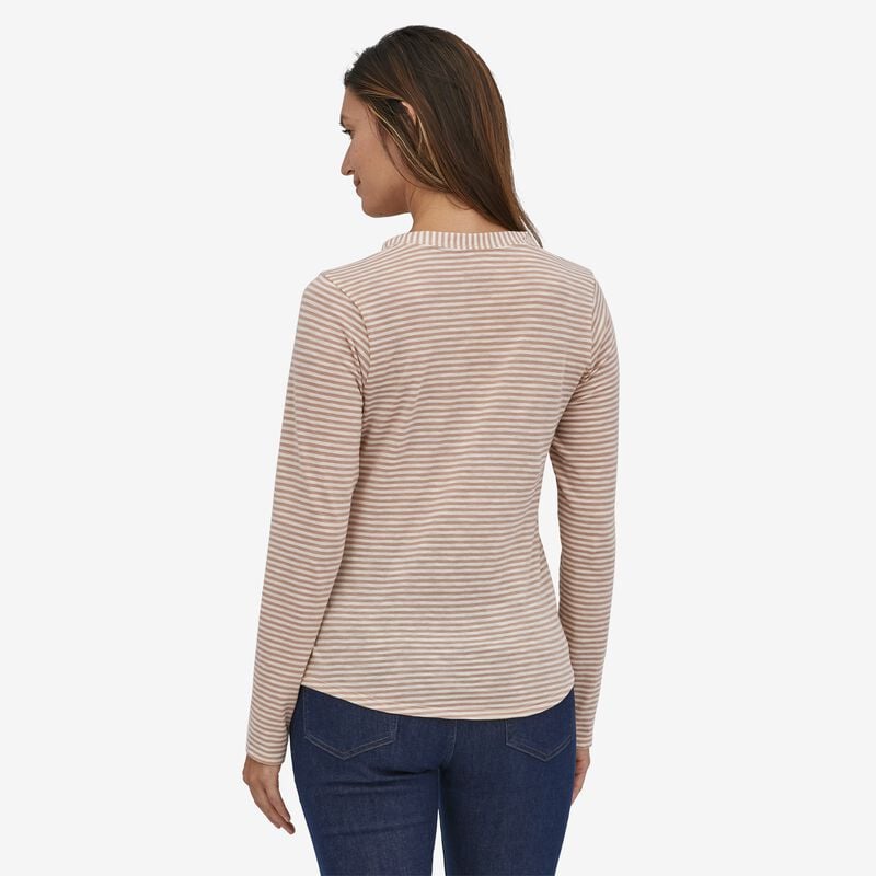 Patagonia Women's Mainstay Henley - Bumble Bee Stripe: Natural