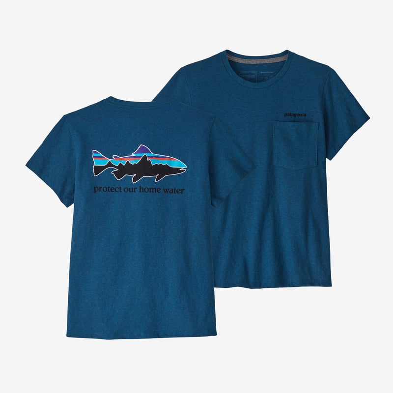 Patagonia Women's Home Water Trout Pocket Responsibili-Tee® - Wavy Blue