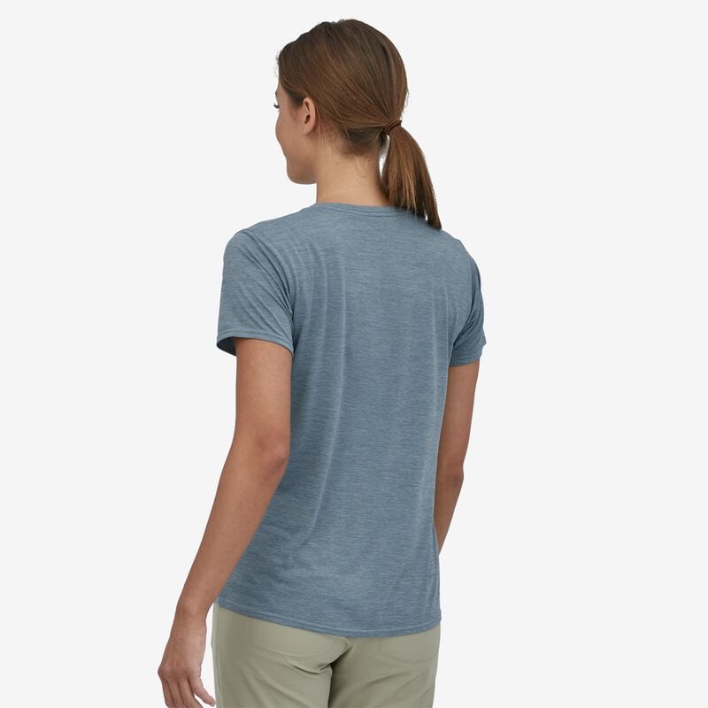 Patagonia Women's Capilene® Cool Daily Graphic Shirt - Ridge Rise Stripe: Light Plume Grey X-Dye