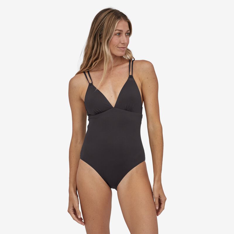 Patagonia Women's Nanogrip Sunset Swell One-Piece Swimsuit - Tropical Ecuador: Ink Black