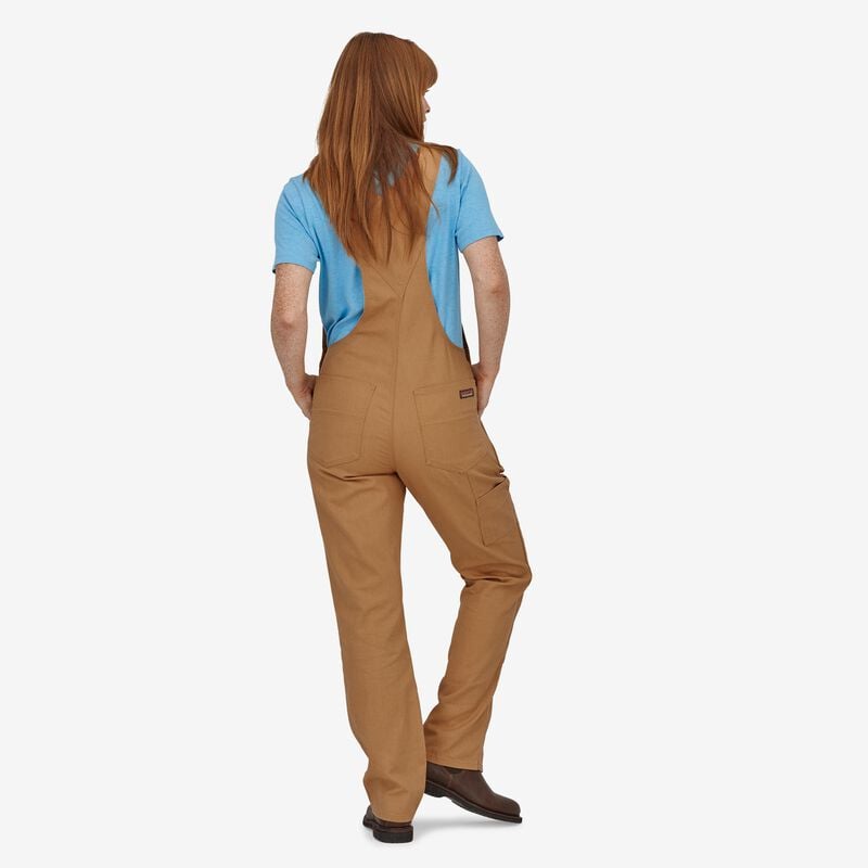 Patagonia Women's All Seasons Hemp Canvas Bib Overalls - Short - Dark Camel