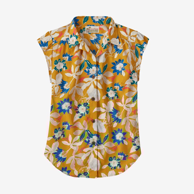 Patagonia Women's Lightweight Pataloha® Shirt - Jellyfish Flower: Hawk Gold