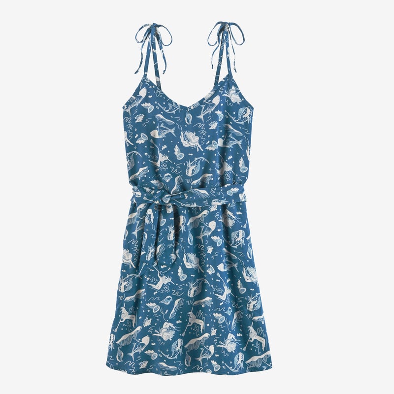 Patagonia Women's Pataloha® Tie Dress - Defend the Sea: Wavy Blue
