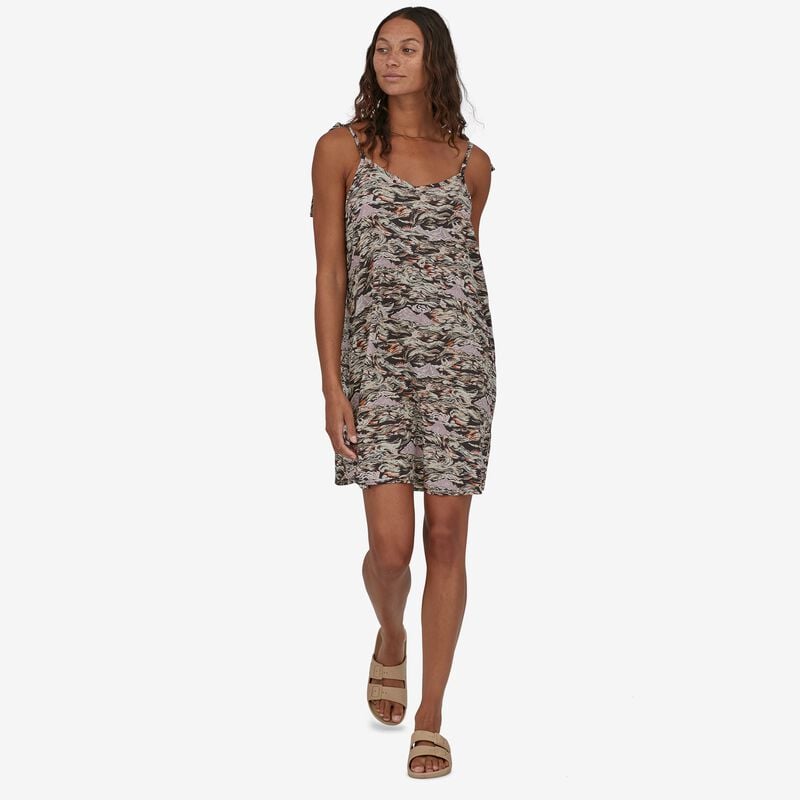 Patagonia Women's Pataloha® Tie Dress - Defend the Sea: Wavy Blue