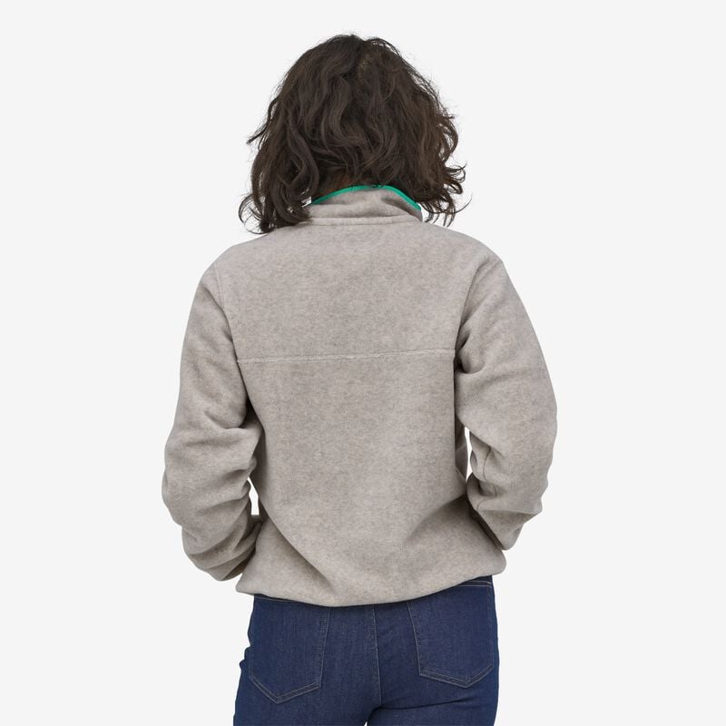 Patagonia Women's Lightweight Synchilla® Snap-T® Fleece Pullover - Oatmeal Heather w/Fresh Teal